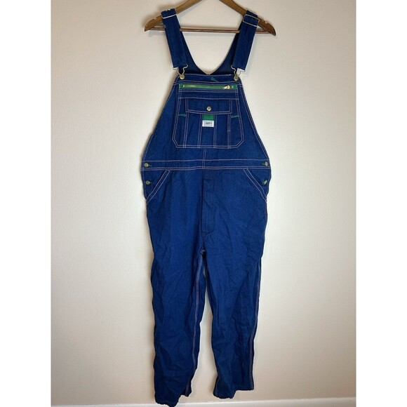 Liberty Overalls Mens 38X30 Blue Denim Utility Hamer Loop Carpenter Workwear - Picture 1 of 4